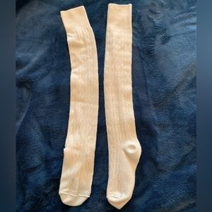Textured Beige Boot Socks